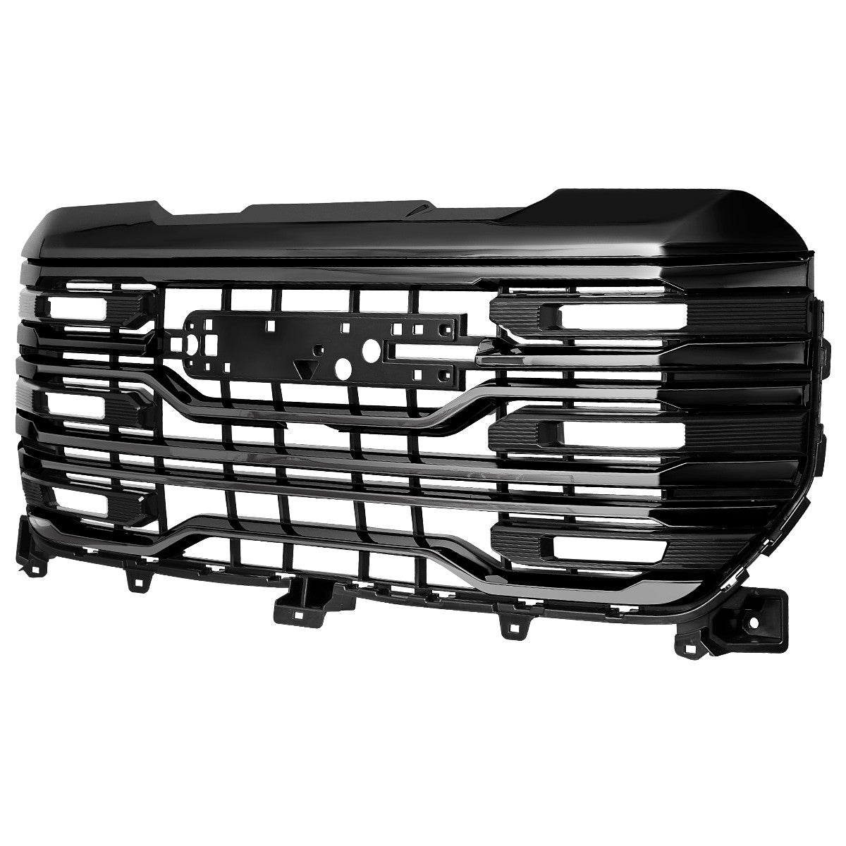 Spec-D Tuning - 2022-2025 GMC Sierra 1500 Glossy Black AT4 Style Mesh Front Upper Hood Grille - HG-GMC2215AT4JM-JB