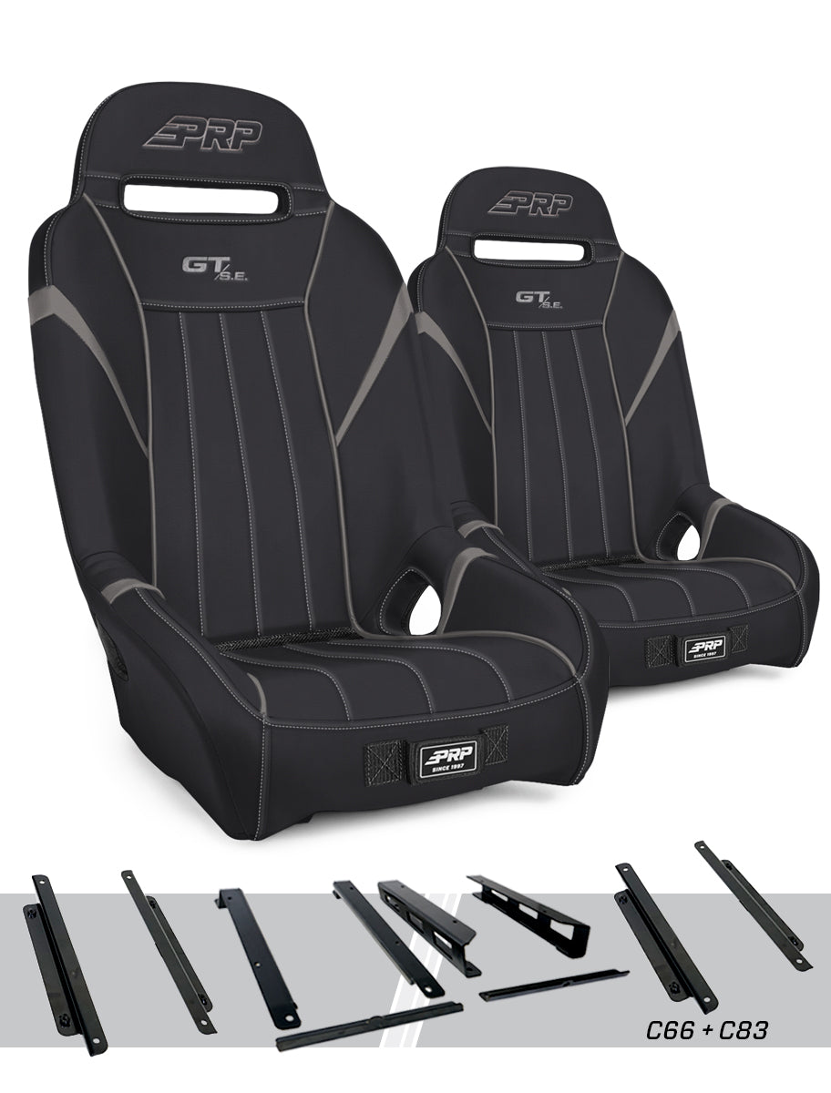 PRP Honda Talon GT/S.E. Suspension Seats Kit (Pair) - Black & Gray - A5701-PORXP-C66-203 - front view