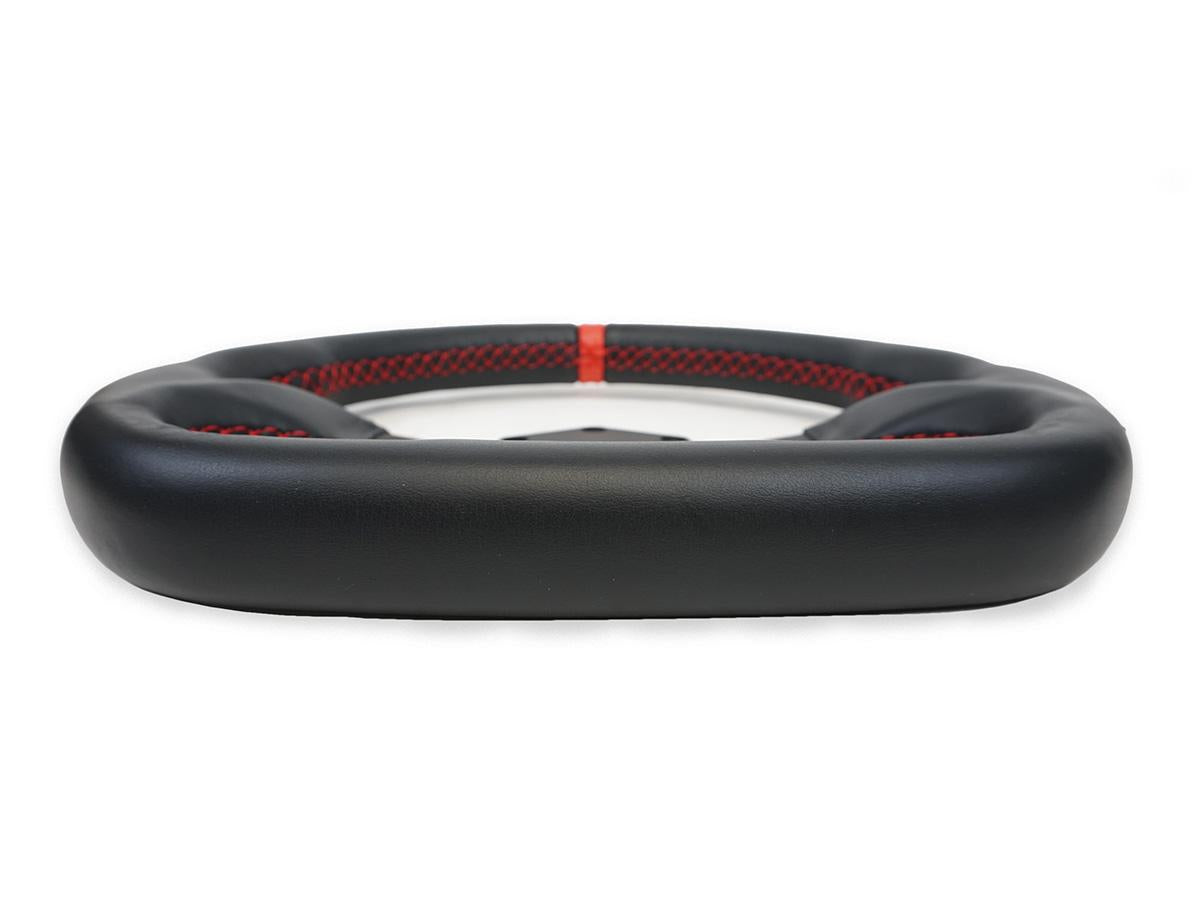 PRP Comp R Leather Steering Wheel - Red - G243 - close-up view 2 3 4