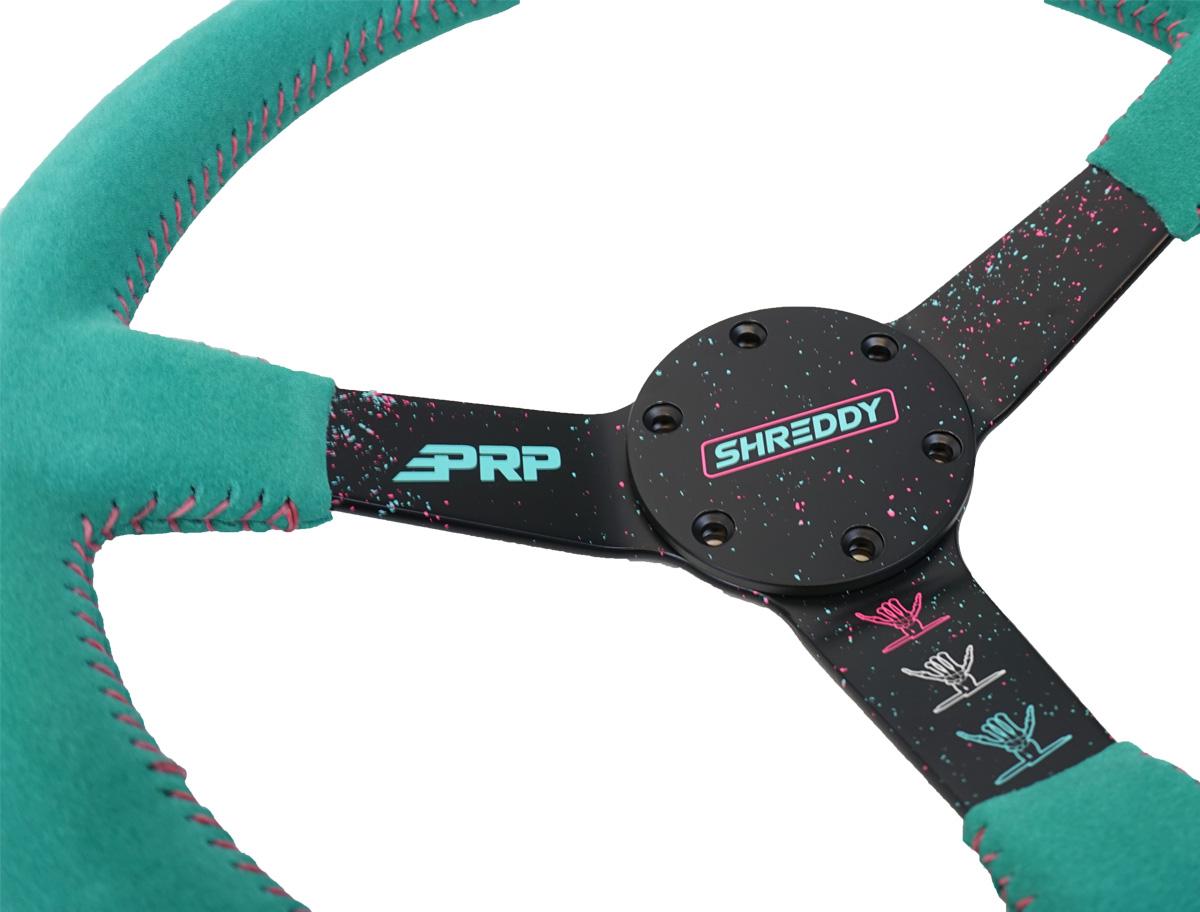 PRP Comp R Leather Steering Wheel - Red - G243 - close-up view 2 3 4 5 6 7