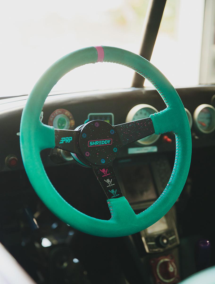 PRP Comp R Leather Steering Wheel - Red - G243 - close-up view 2 3
