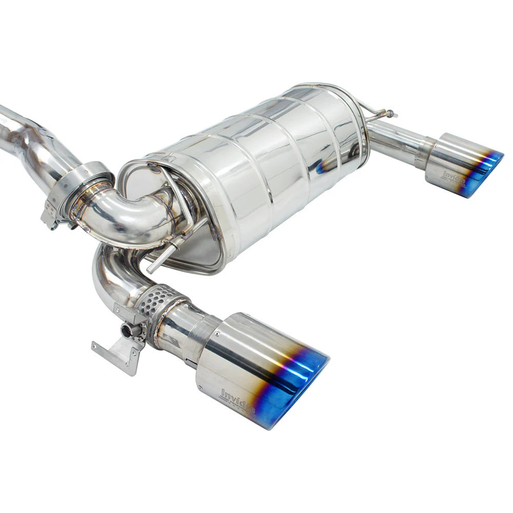 Invidia 16-18 Ford Focus RS Q300 w/Valve Rolled Titanium Tip Cat-Back Exhaust - HS15FFR3V1RT