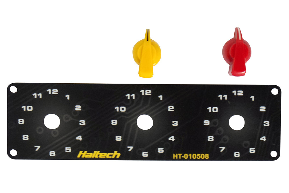 Haltech - Haltech Triple Switch Panel Kit w/Yellow & Red Knobs - HT-010510