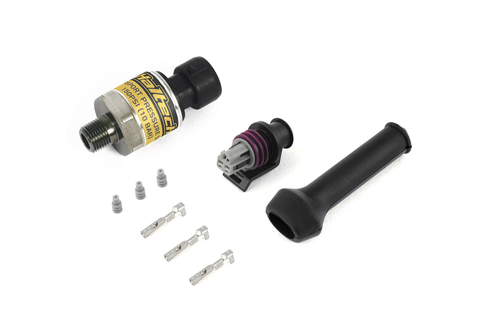 Haltech - Haltech 150 PSI Motorsport (SS Diaphragm) Fuel/Oil/Wastegate 1/8 NPT Pressure Sensor w/Plug & Pins - HT-010910
