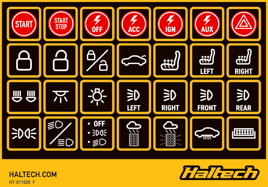Haltech - Haltech CAN Keypad Label Set - HT-011500