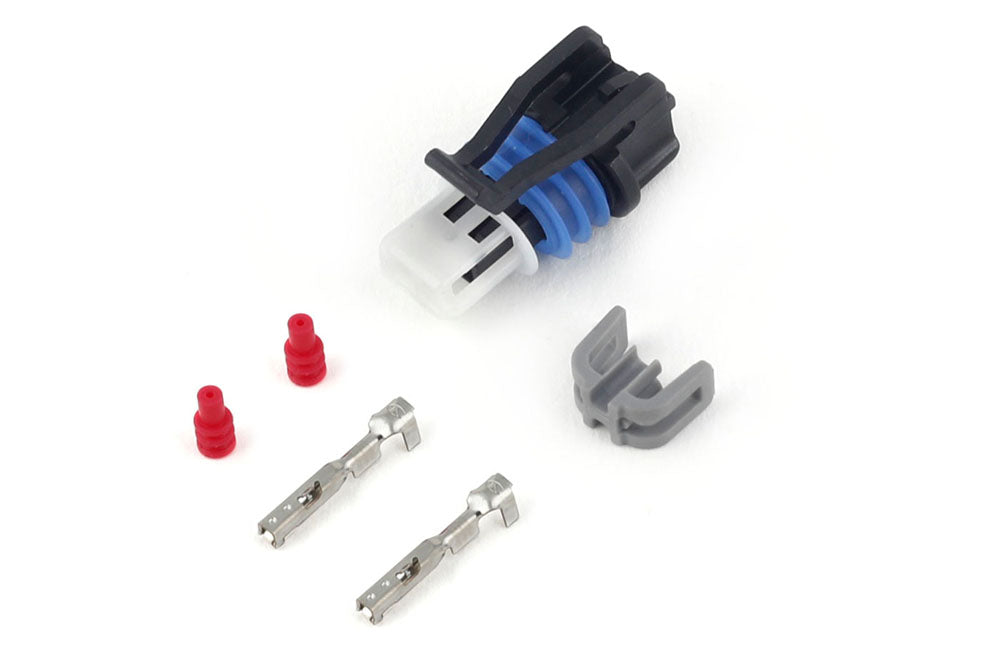 Haltech - Haltech Delphi 2 Pin GM Style Air Temp Connector Grey Plug & Pins - HT-030410