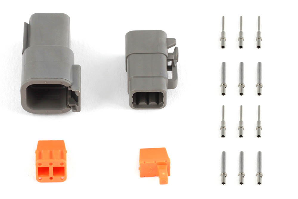 Haltech - Haltech Matching Set of Deutsch DTM-6 Connectors 7.5 Amp Plug & Pins - HT-031015