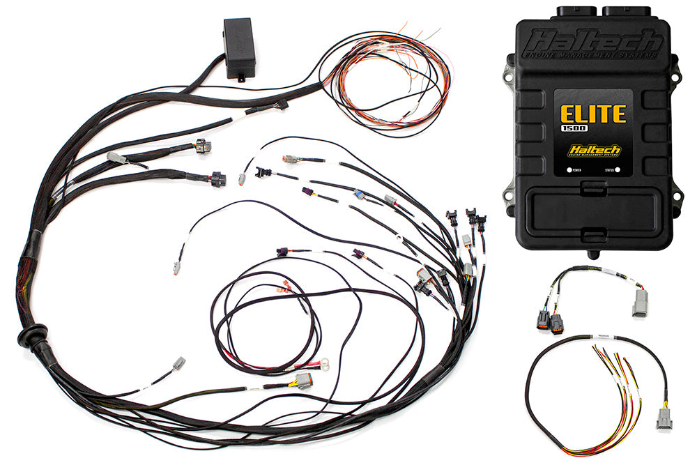 Haltech - Haltech Elite 1500 Terminated Harness ECU Kit w/ Square EV1 Injector Connectors - HT-150985
