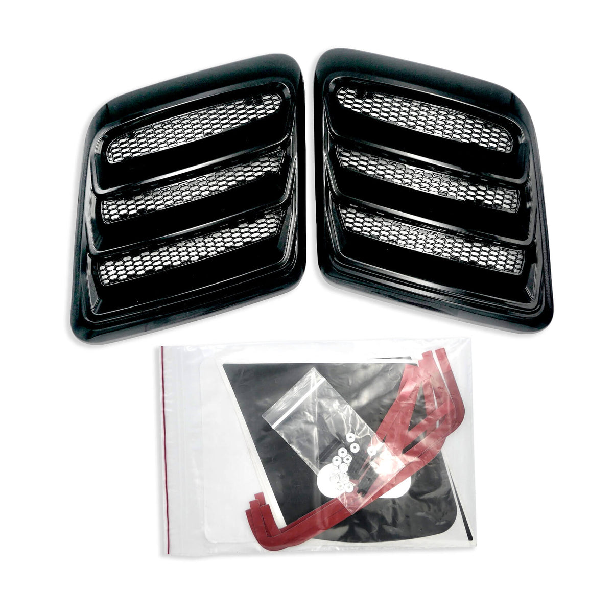 Roush 2018-2023 Mustang Hood Heat Extractors - Gloss Black - 422325
