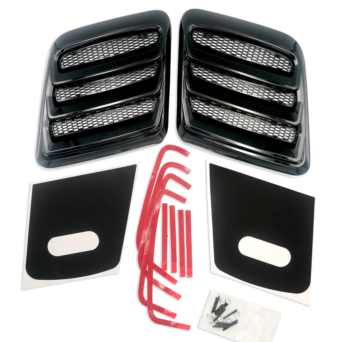 Roush 2018-2023 Mustang Hood Heat Extractors - Gloss Black - 422325