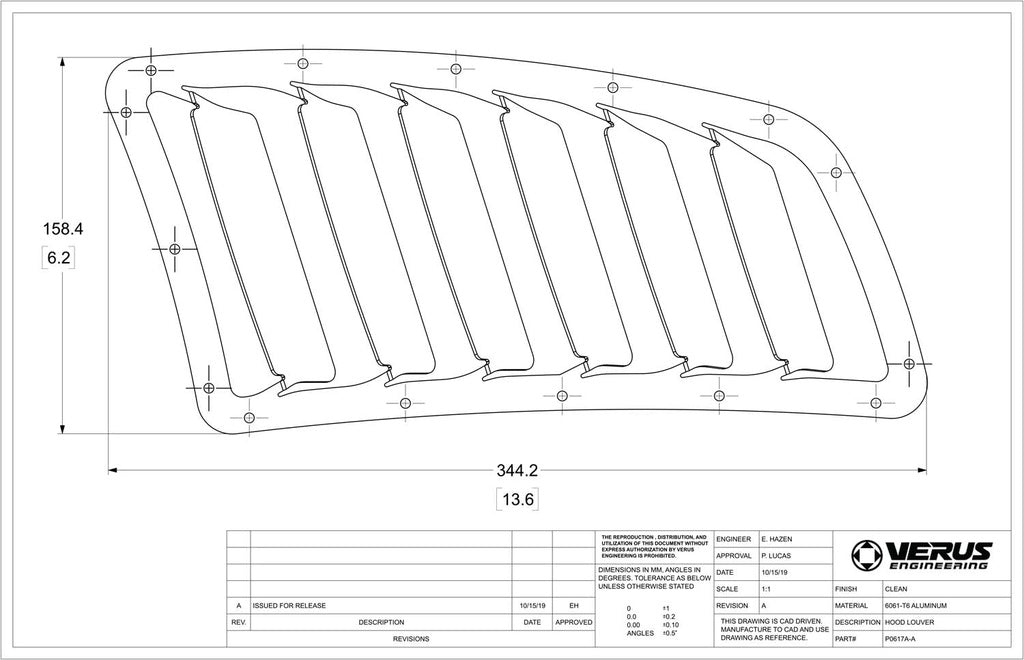 Verus - Hood Louver Kit - Subaru WRX/STI (GR / GV) - A0212A