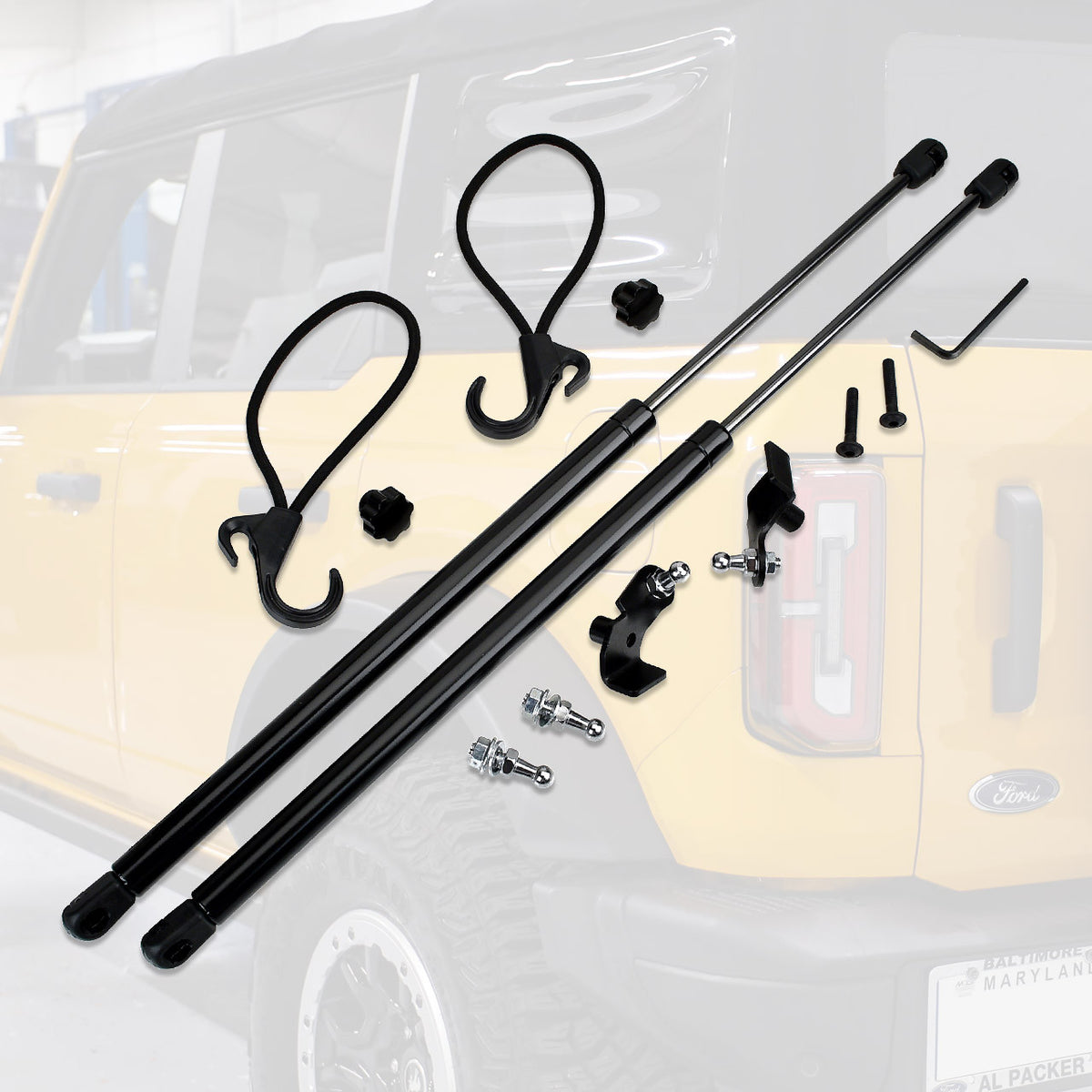 IAG Performance V2 EZ-Lift Soft Top Assist System for 2021+ Ford Bronco 4 Door Soft Top - IAG-BDY-F1003