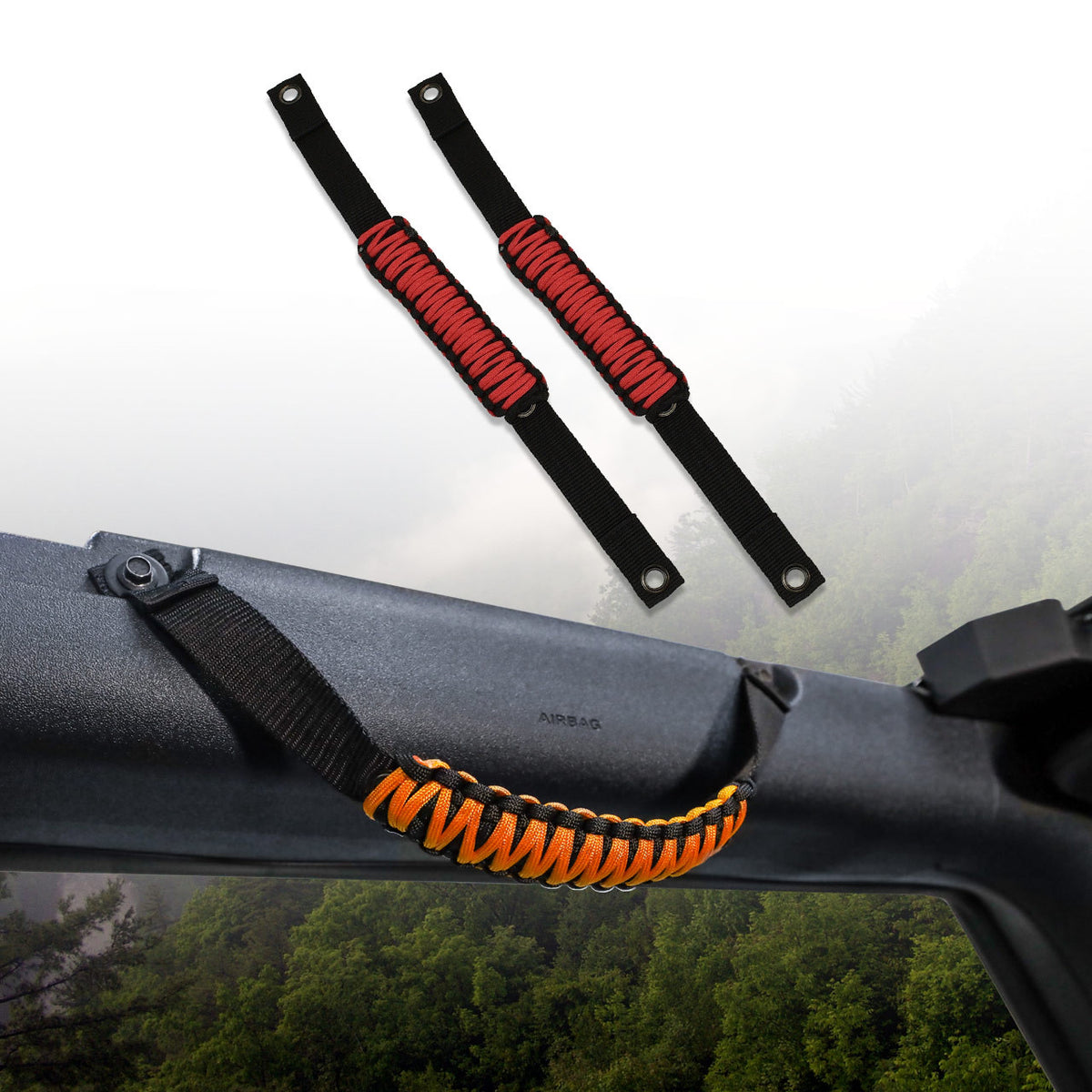 IAG Paracord Grab Handle 2-Piece Set for 2021+ Ford Bronco Two &amp; Four Door - IAG-BDY-F1102