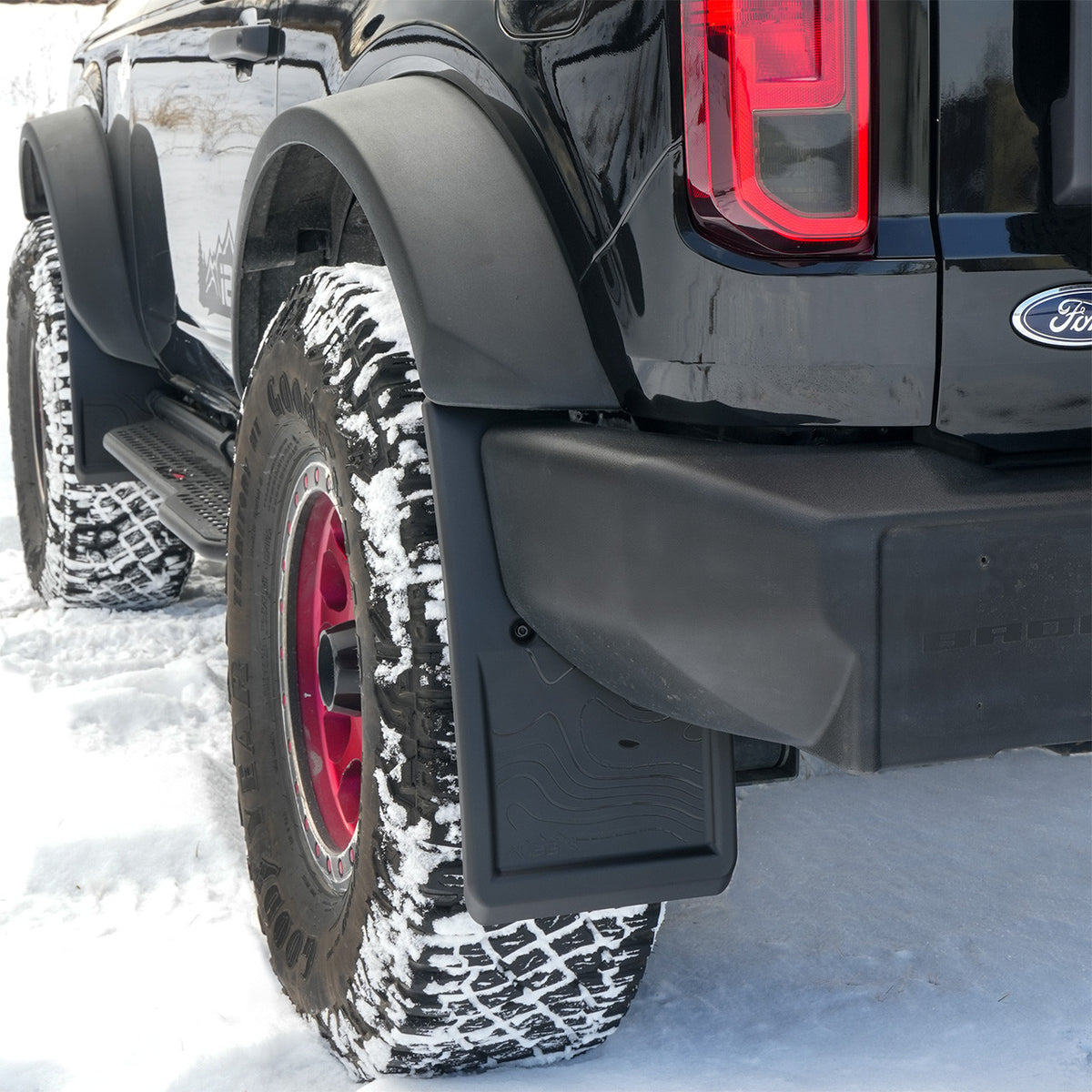 IAG Trail Shield Adjustable Mud Flaps Front &amp; Rear Set For 2021+ Ford Bronco - IAG-BDY-F1301