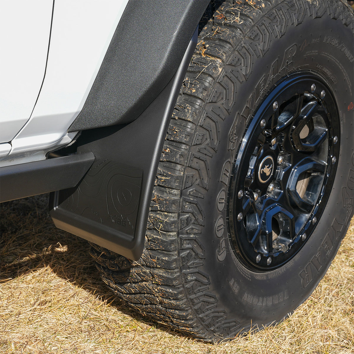 IAG Trail Shield Adjustable Mud Flaps Front &amp; Rear Set For 2021+ Ford Bronco - IAG-BDY-F1301