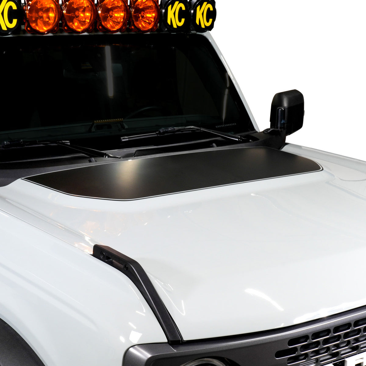 IAG Off-Road Front Hood Graphic - Solid w/ Pin Stripe Design Fits 2021 + Ford Bronco - IAG-BDY-F2086