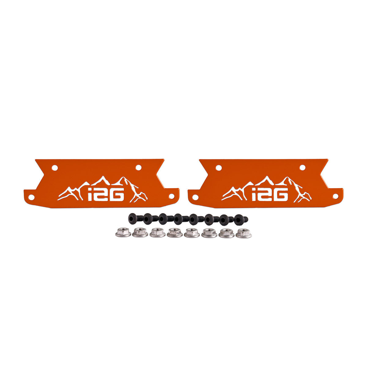 IAG Off-Road Color Logo Plates - Black, Blue, Orange, Red, Area51, Pink, Teal, White, Mojave Orange or Stainless Finish (Sold as 1 Pair) - IAG-BDY-F2200