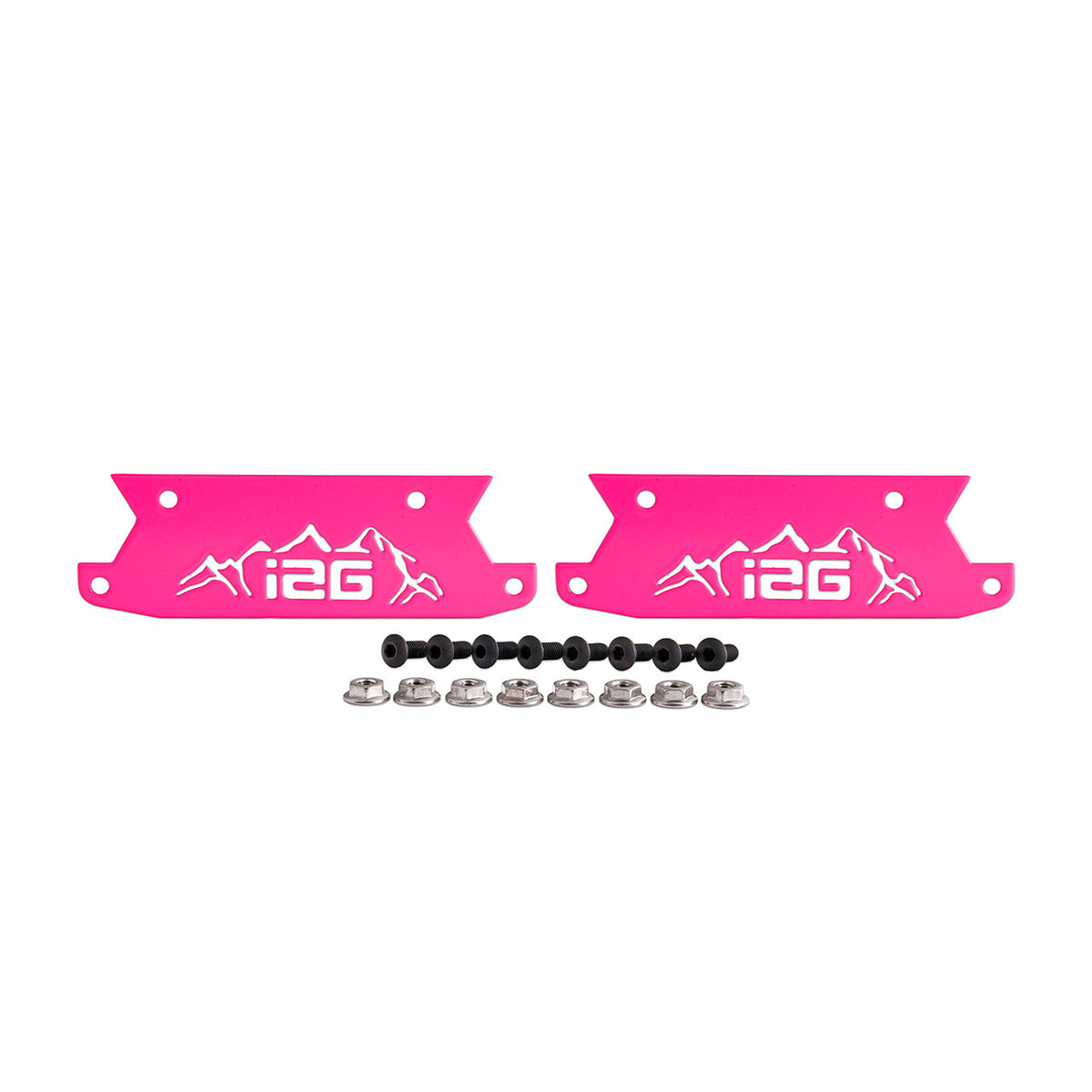 IAG Off-Road Color Logo Plates - Black, Blue, Orange, Red, Area51, Pink, Teal, White, Mojave Orange or Stainless Finish (Sold as 1 Pair) - IAG-BDY-F2200