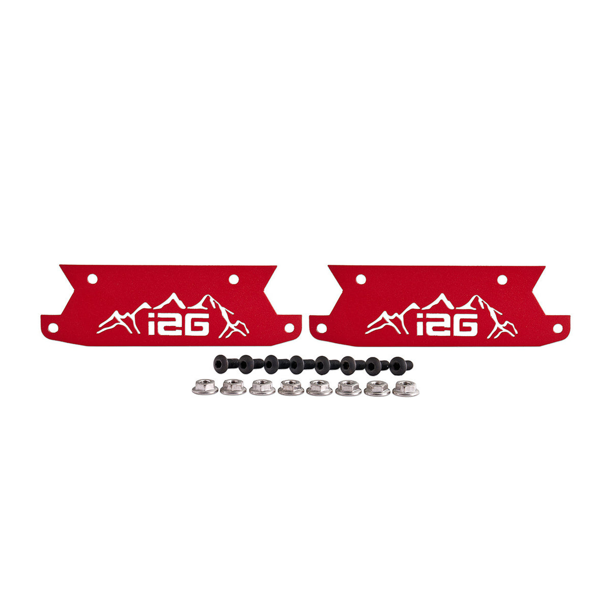 IAG Off-Road Color Logo Plates - Black, Blue, Orange, Red, Area51, Pink, Teal, White, Mojave Orange or Stainless Finish (Sold as 1 Pair) - IAG-BDY-F2200