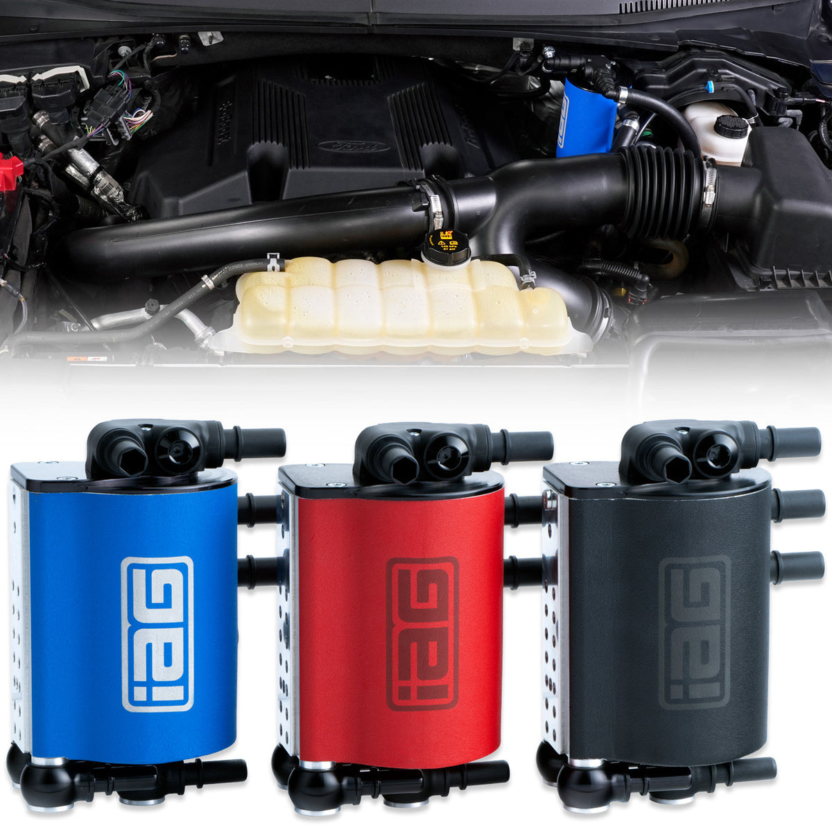 IAG Air Oil Separator AOS For 2021+ 2.7L Ford Bronco, Red - IAG-ENG-F7903