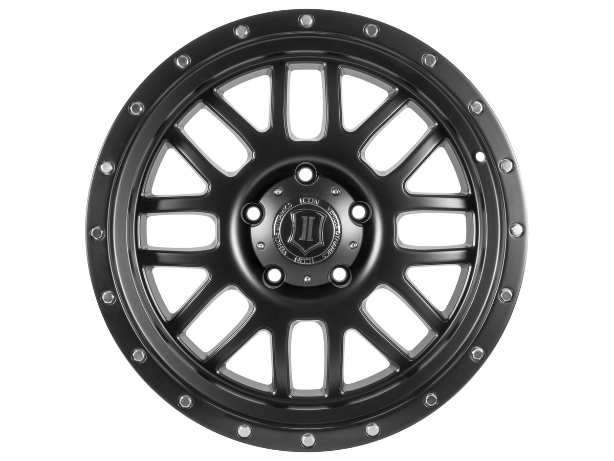 ICON Alpha 20x9 8x180 12mm Offset 5.5in BS 125.2mm Bore Satin Black Wheel - 1220908955SB