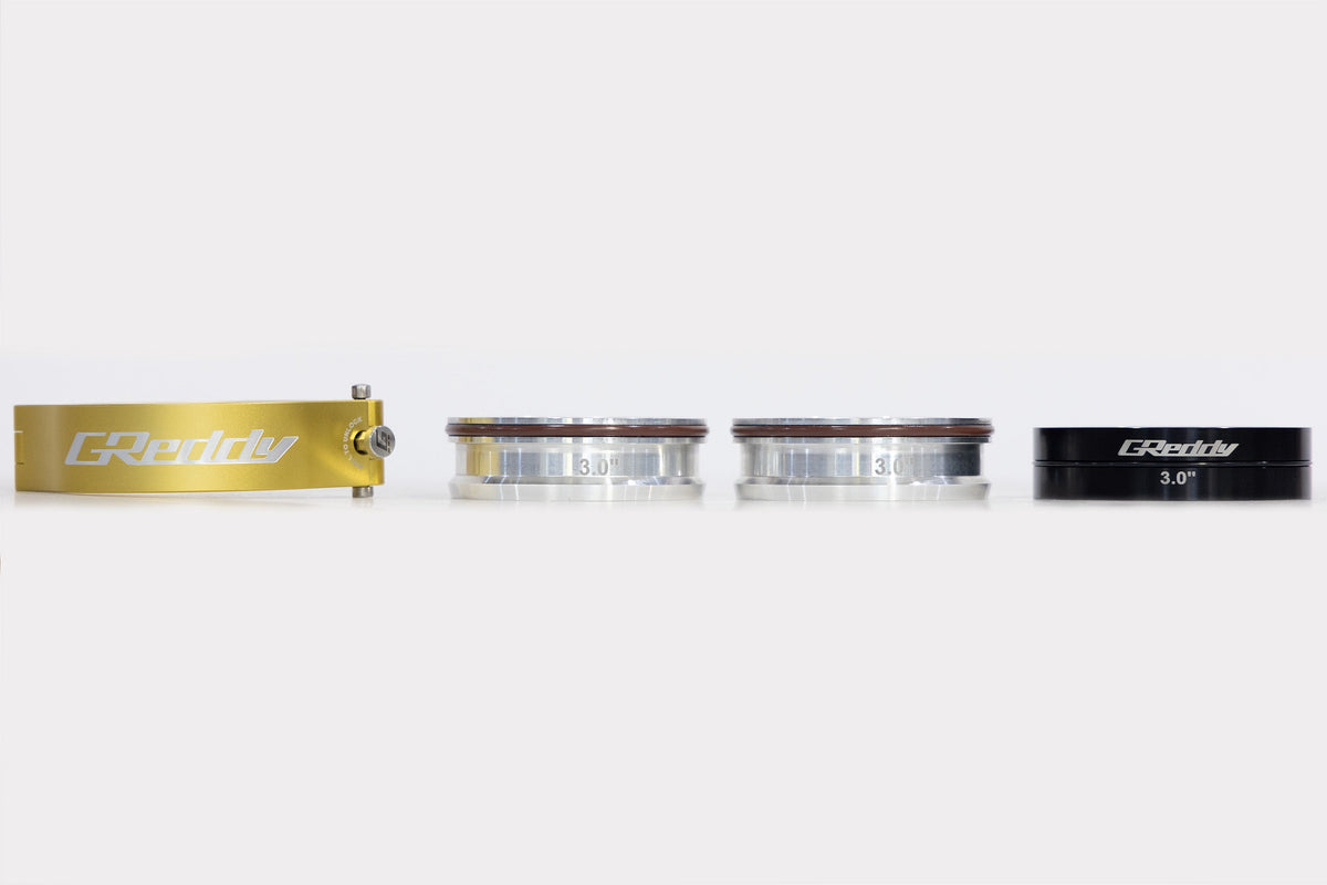 GReddy 3.5 Inch Gold Anodized Aluminum Boost Tube Clamp Set - 22420350