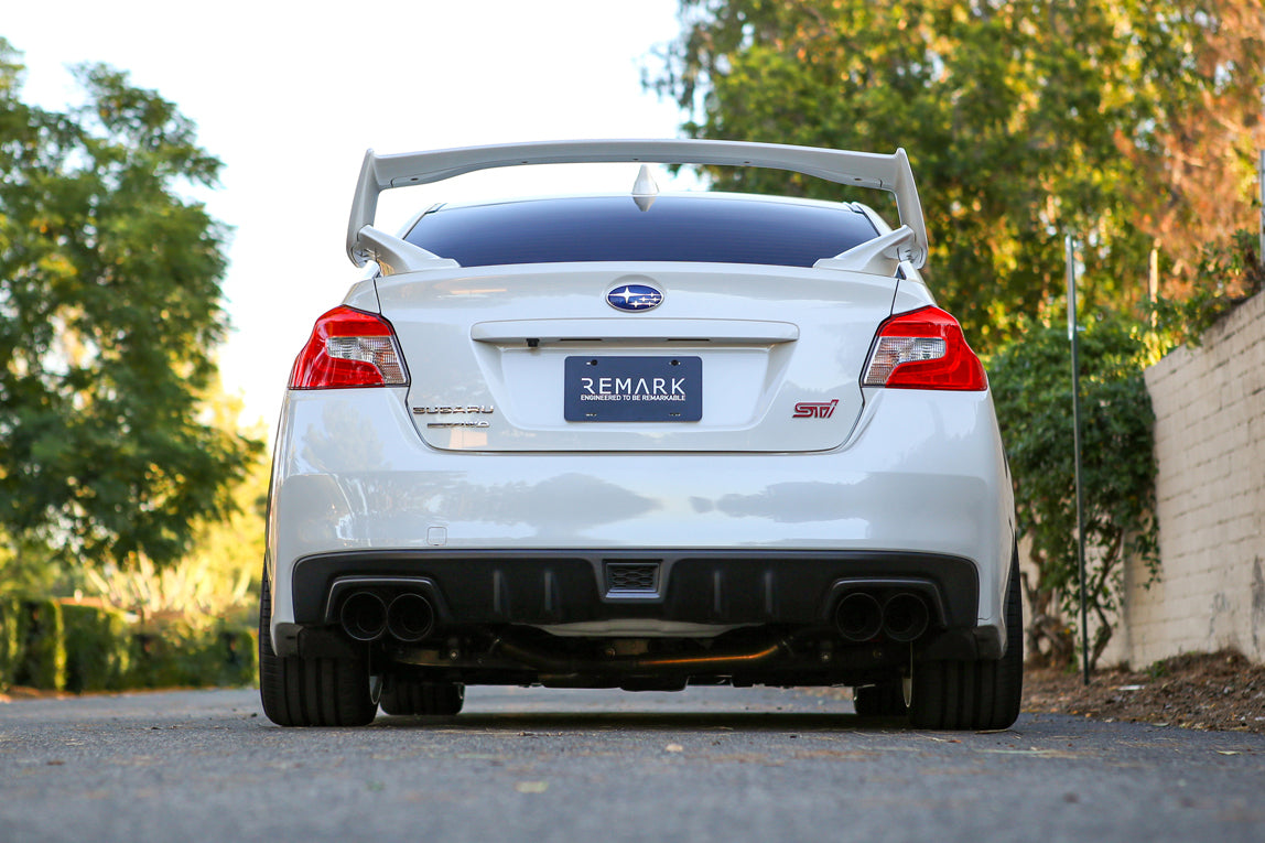 Remark 15-22 Subaru WRX STi VA Axle Back Exhaust Stainless Steel Single Wall Tip 4in Cerakote Black - RO-TSVA-S4B