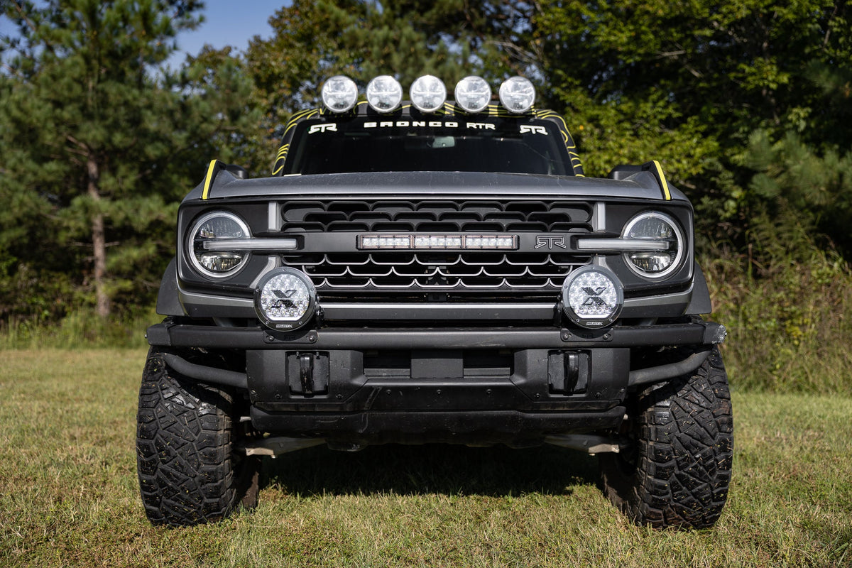 RTR Vehicles - RTR Front Bumper Light Mount Kit w/ PROJECT X HP.70 Lights (21+ Bronco &amp; 22+ Bronco Raptor w/ Modular Front Bumper)