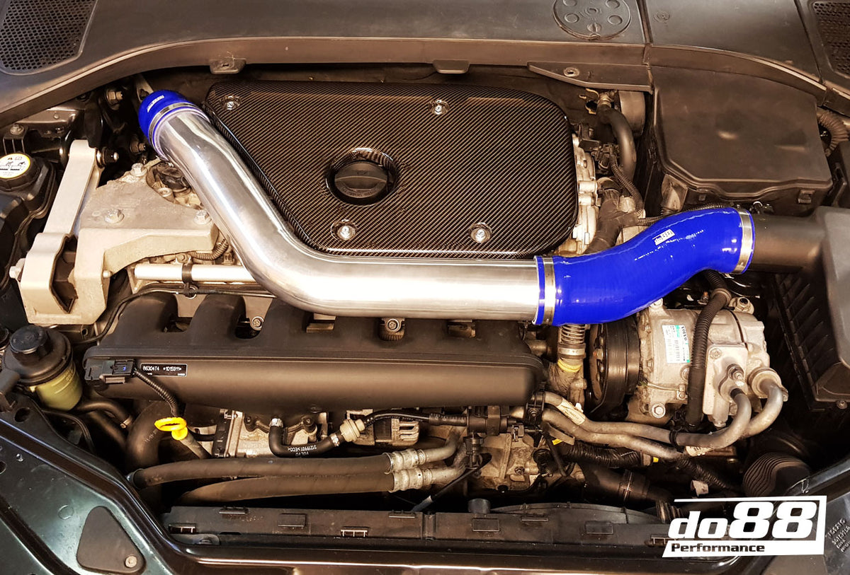 do88 - Volvo S60 V60 V70 T6 Inlet pipe, Black hoses, Carbon fiber cover - IR-120-MK-B