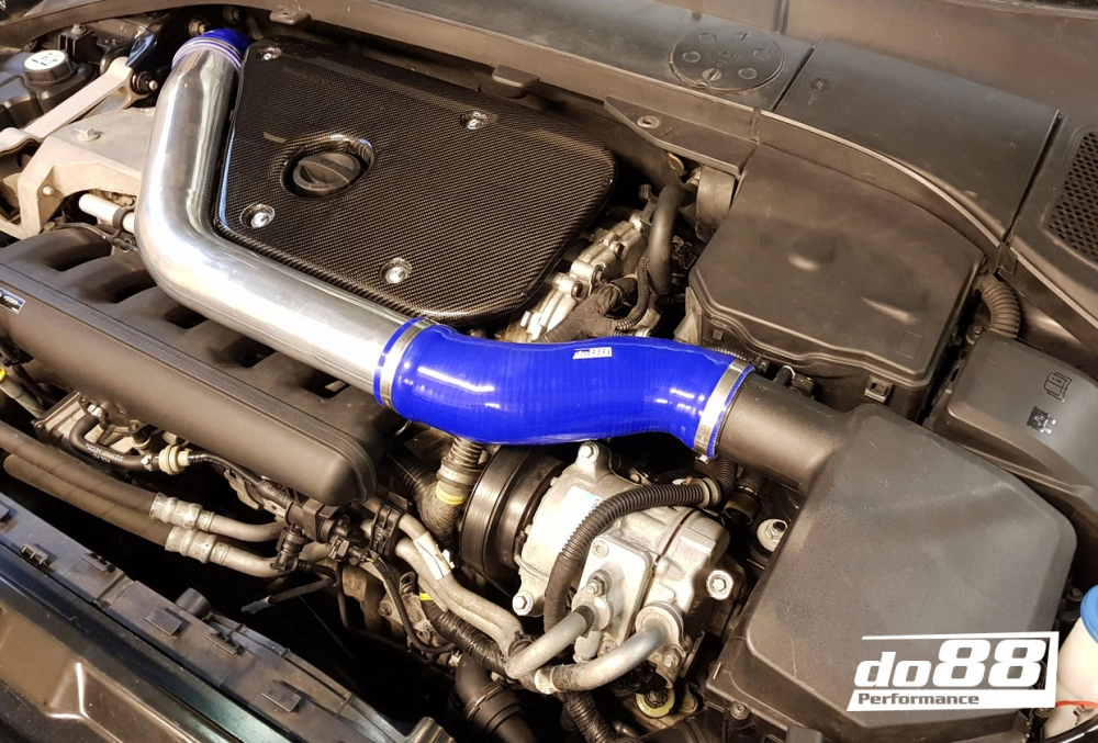 do88 - Volvo S60 V60 V70 T6 Inlet pipe, Black hoses, Carbon fiber cover - IR-120-MK-B