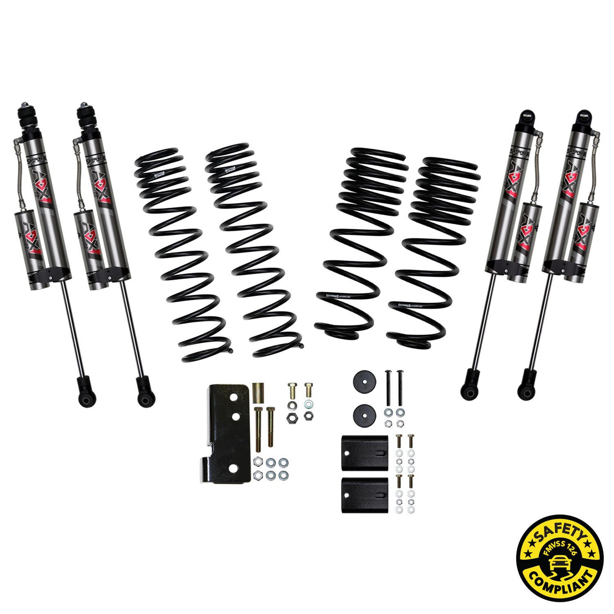 Skyjacker Jeep Wrangler JK 2in Dual Rate Long Travel Suspension Lift Kit w/ ADX 2.0 Remote Res Shock - JK20BKXLT