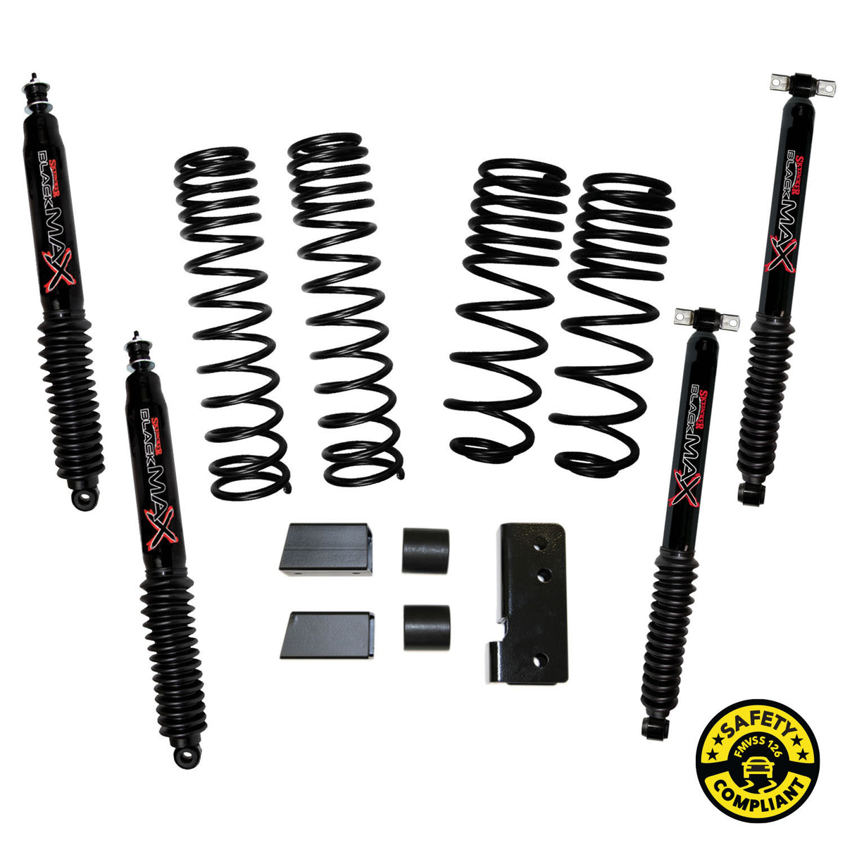 Skyjacker 2007-2018 Jeep Wrangler JK 2 Door 4WD Long Travel 2in-2.5in Lift Kit w/Black Max Shocks - JK20BPBLT