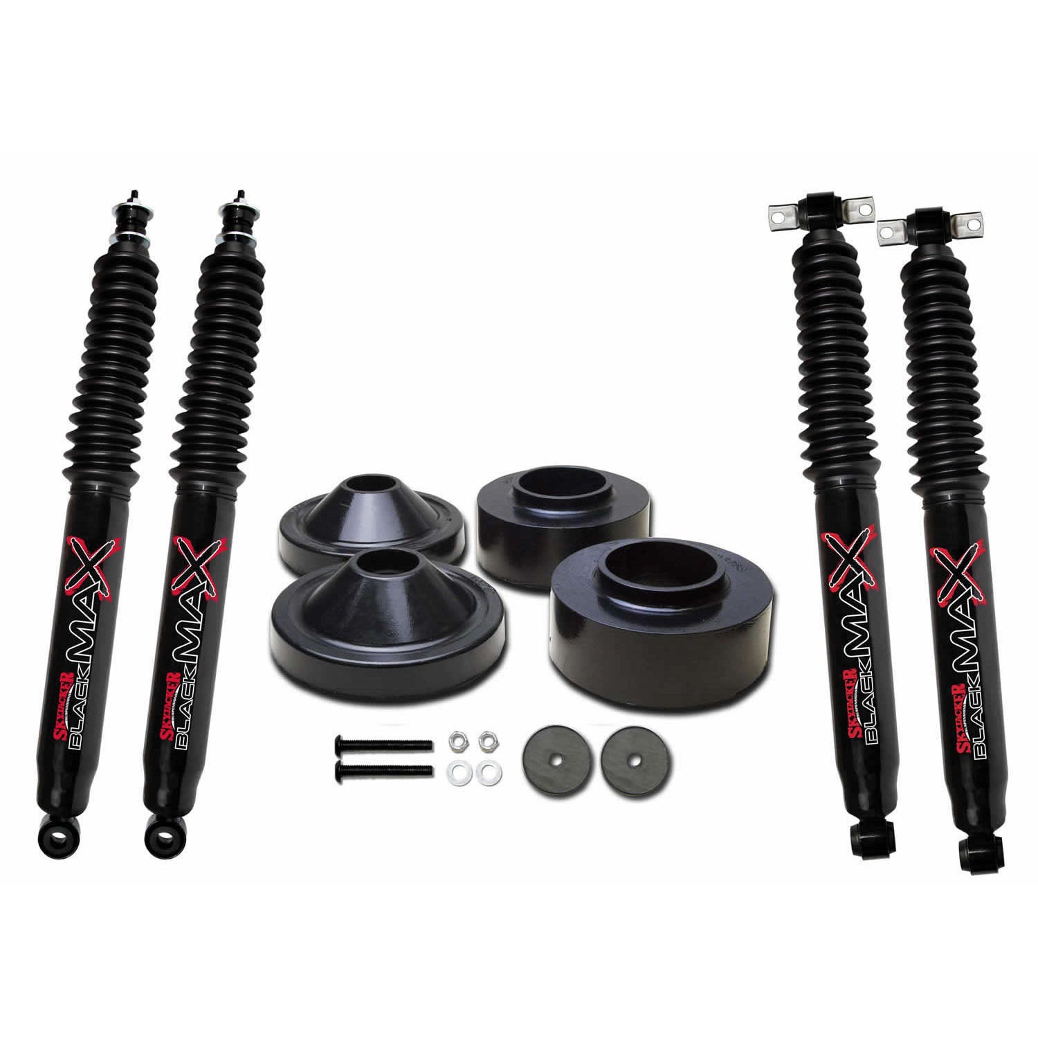 Skyjacker Jeep Wrangler JK 2in Front 3/4in Rear Polyurethane Spacer Leveling Kit w/ Black MAX - JK23-B