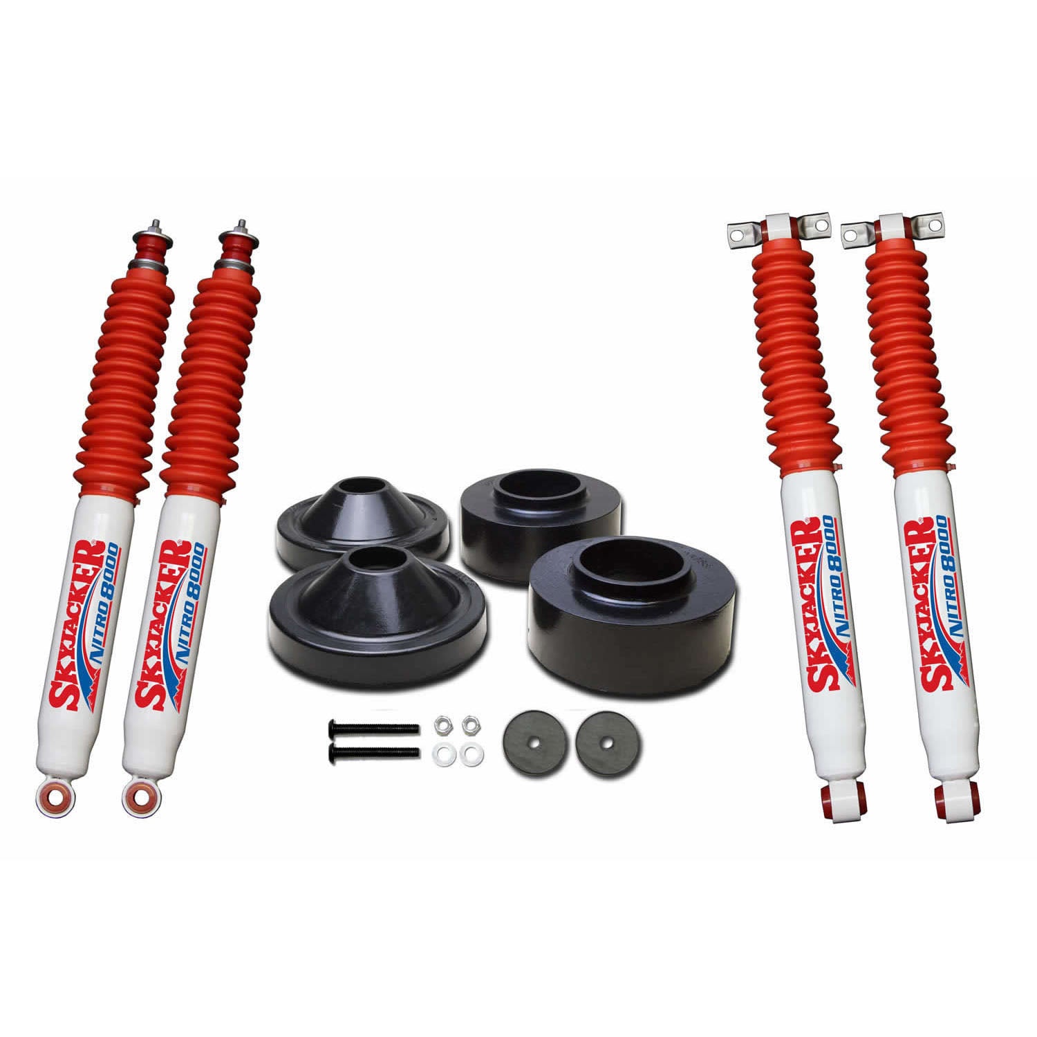 Skyjacker Wrangler JK 2in Front 3/4in Rear Polyurethane Spacer Leveling Kit w/ Nitro 8000 Shocks - JK23-N
