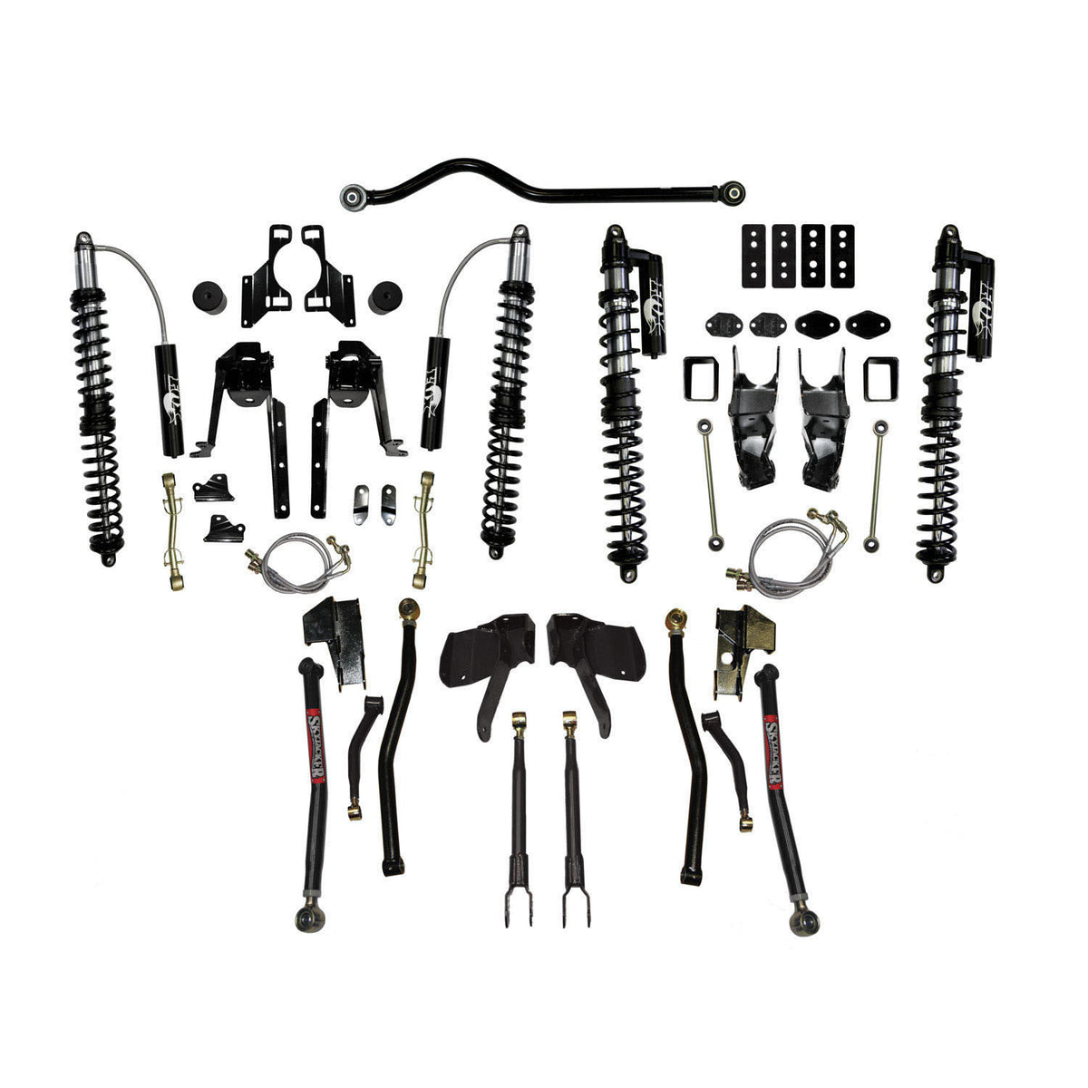 Skyjacker 07-16 Jeep JK 3.5-4.5in Long Arm LeDuc Series Coil-Over Kit (Requires Pitman Arm) - JK44LLSK-SX