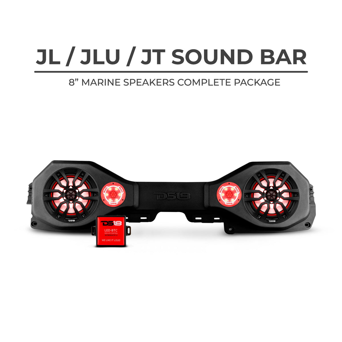 DS18 2018-23 Jeep JL/JLU/JT  1 JL-SBAR22/BK/1 NXL-8M/BK/1 LC-RGB/ 1 PRO-TW1L - JLSBAR22LOADED - side view