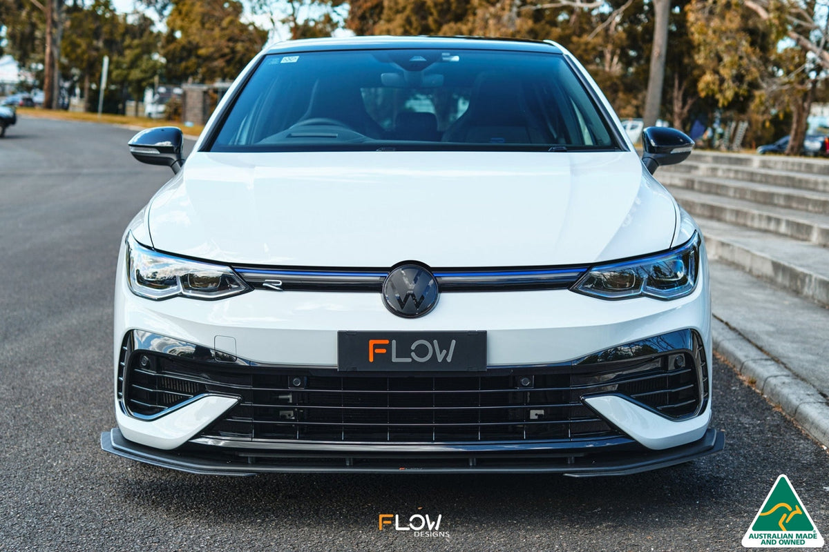 Flow Designs - MK8 Golf R Front Lip Splitter Extensions (Pair)