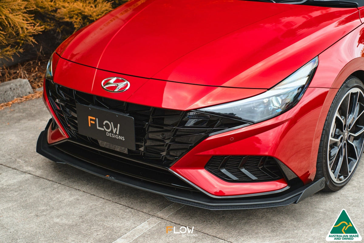 Flow Designs - CN7 Elantra N Line Sedan 2020 Front Lip Splitter &amp; Mounting Brace