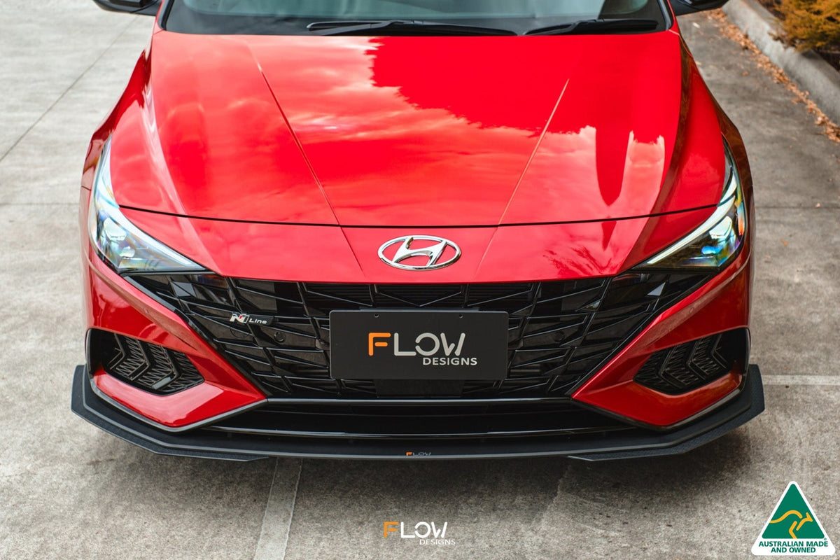 Flow Designs - CN7 Elantra N Line Sedan 2020 Front Lip Splitter &amp; Mounting Brace