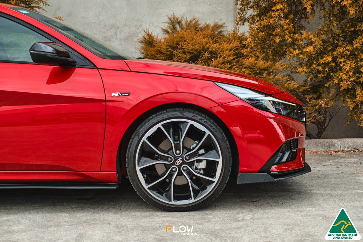Flow Designs - CN7 Elantra N Line Sedan 2020 Front Lip Splitter &amp; Mounting Brace