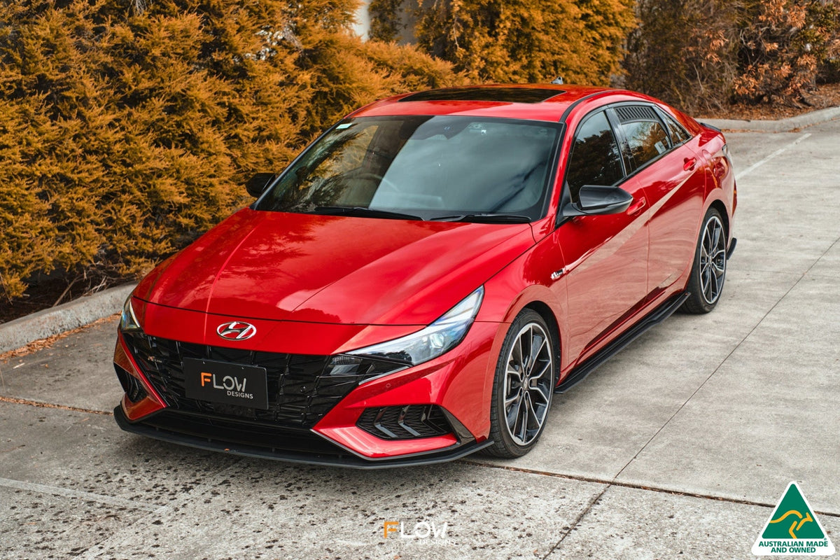 Flow Designs - CN7 Elantra N Line Sedan 2020 Front Lip Splitter &amp; Mounting Brace