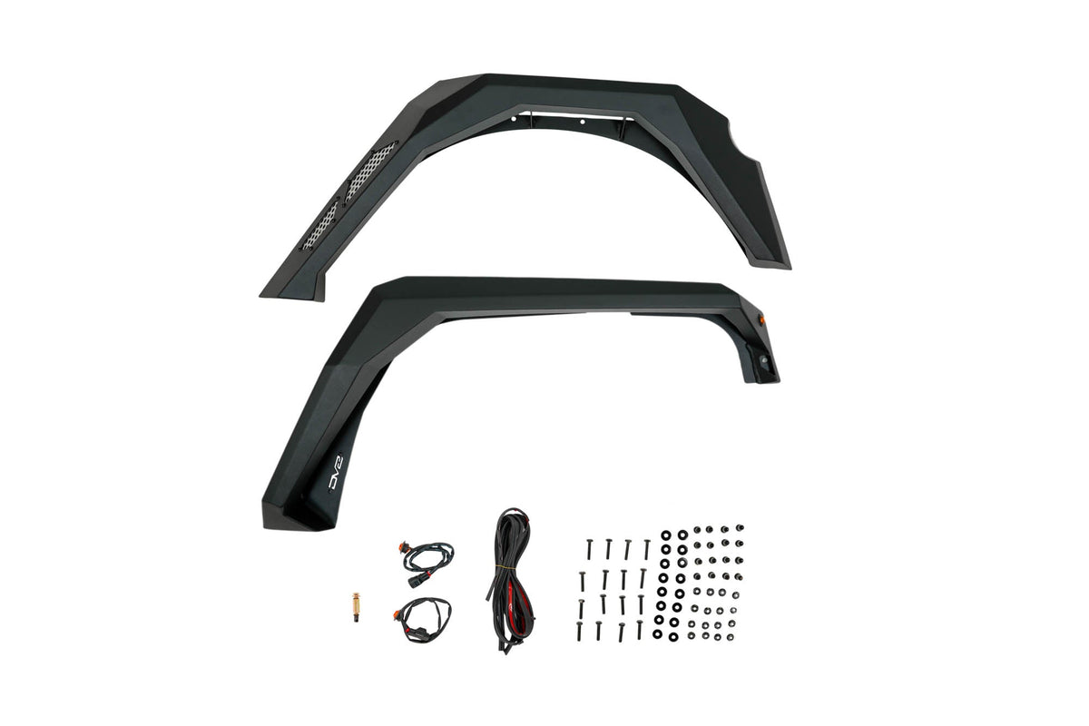 DV8 Offroad - 2007-2018 Jeep Wrangler JK Armor Fender Flares | Front & Rear - FDJK-09