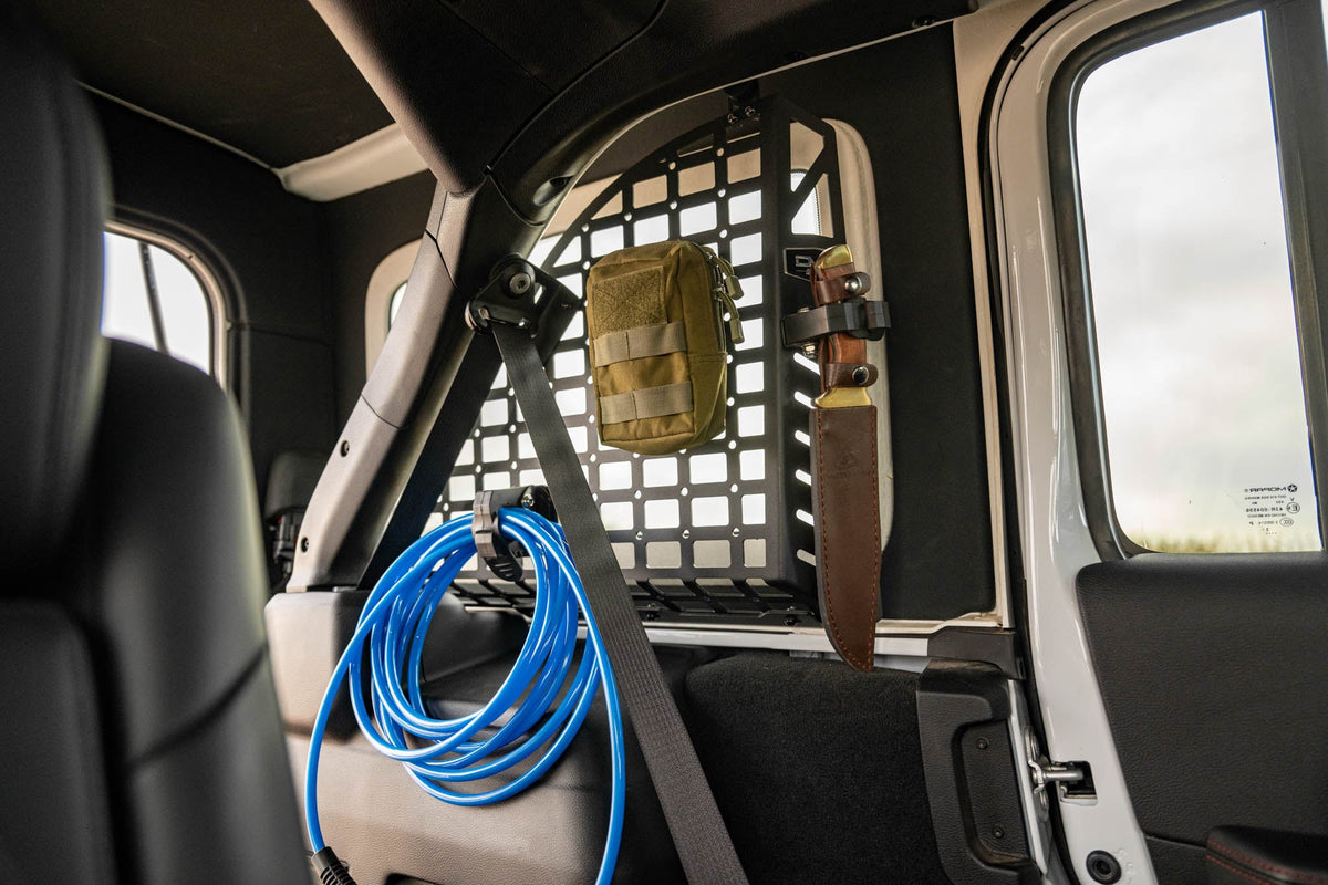 DV8 Offroad - 2018-2026 Jeep Wrangler JL 4-Door Rear Window Pocketed Molle Panels - MPJL-02