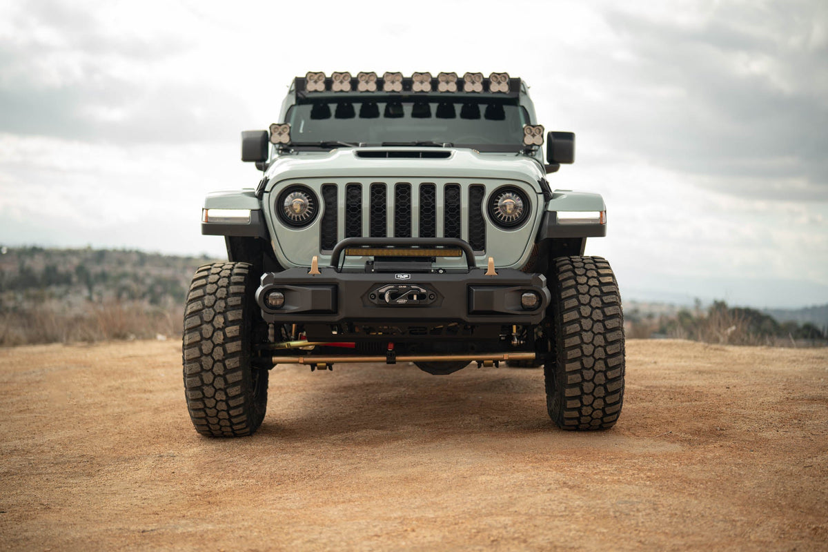 DV8 Offroad - 2018-2026 Jeep Wrangler JL & 2020-2025 Gladiator JT OE Plus Front Bumper - FBJL-13
