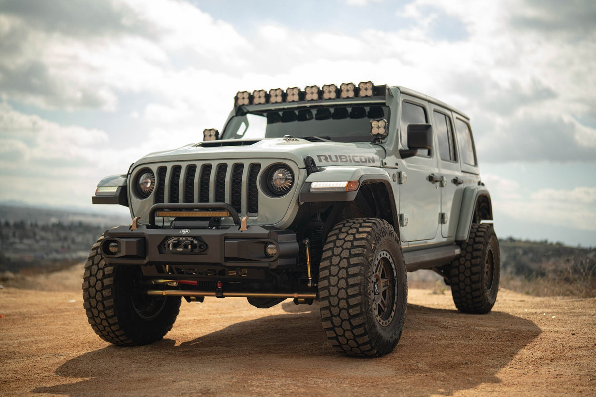 DV8 Offroad - 2018-2026 Jeep Wrangler JL & 2020-2025 Gladiator JT OE Plus Front Bumper - FBJL-13
