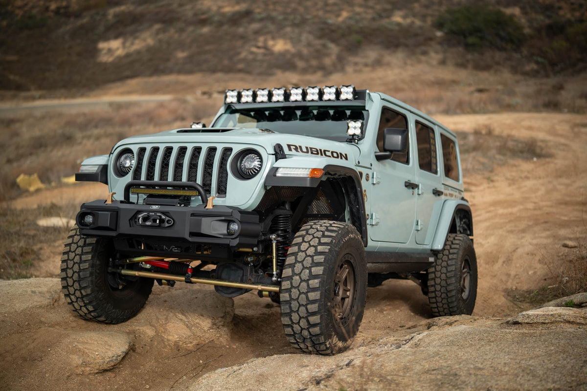 DV8 Offroad - 2018-2026 Jeep Wrangler JL & 2020-2025 Gladiator JT OE Plus Front Bumper - FBJL-13