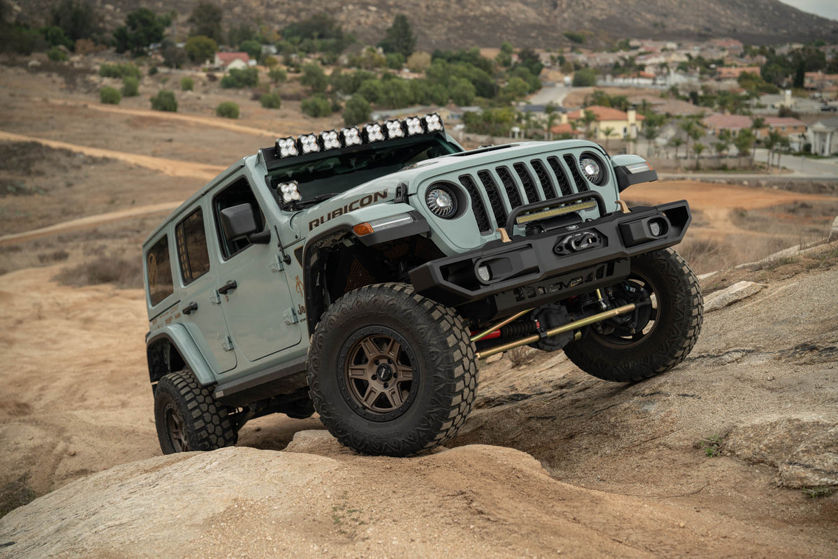DV8 Offroad - 2018-2026 Jeep Wrangler JL & 2020-2025 Gladiator JT OE Plus Front Bumper - FBJL-13