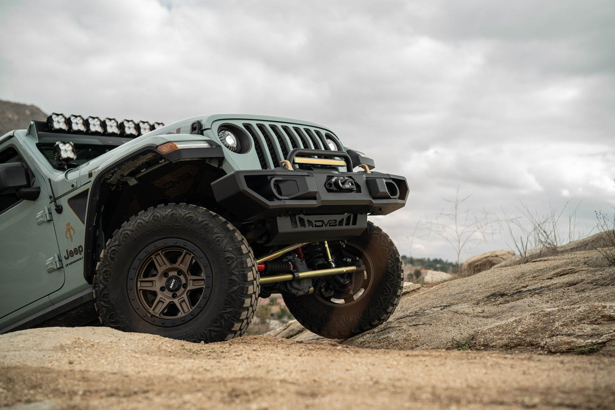 DV8 Offroad - 2018-2026 Jeep Wrangler JL & 2020-2025 Gladiator JT OE Plus Front Bumper - FBJL-13