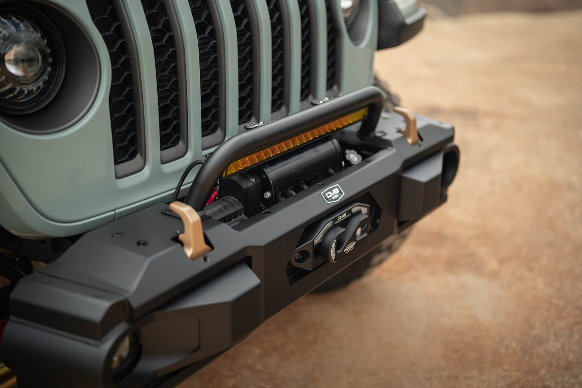DV8 Offroad - 2018-2026 Jeep Wrangler JL & 2020-2025 Gladiator JT OE Plus Front Bumper - FBJL-13
