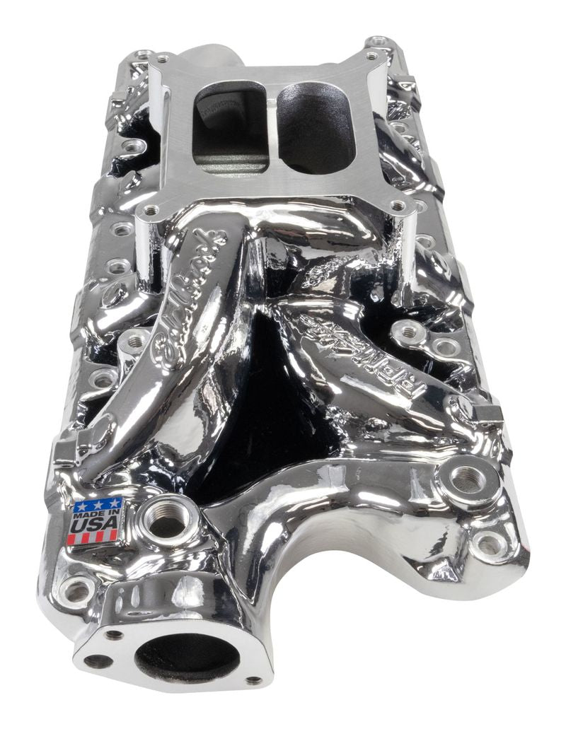 Edelbrock Ford Small-Block 289-302-347 RPM Air-Gap Intake Manifold - Chrome Plasma Finish - 7521-CP